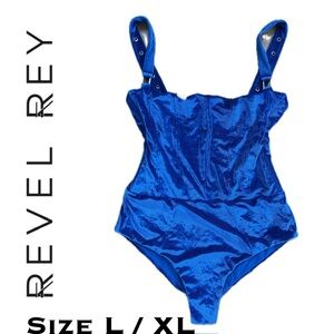 🩱NWOT? Hunter One Piece in Blue Cobalt Rib by REVEL REY | Large or XL
